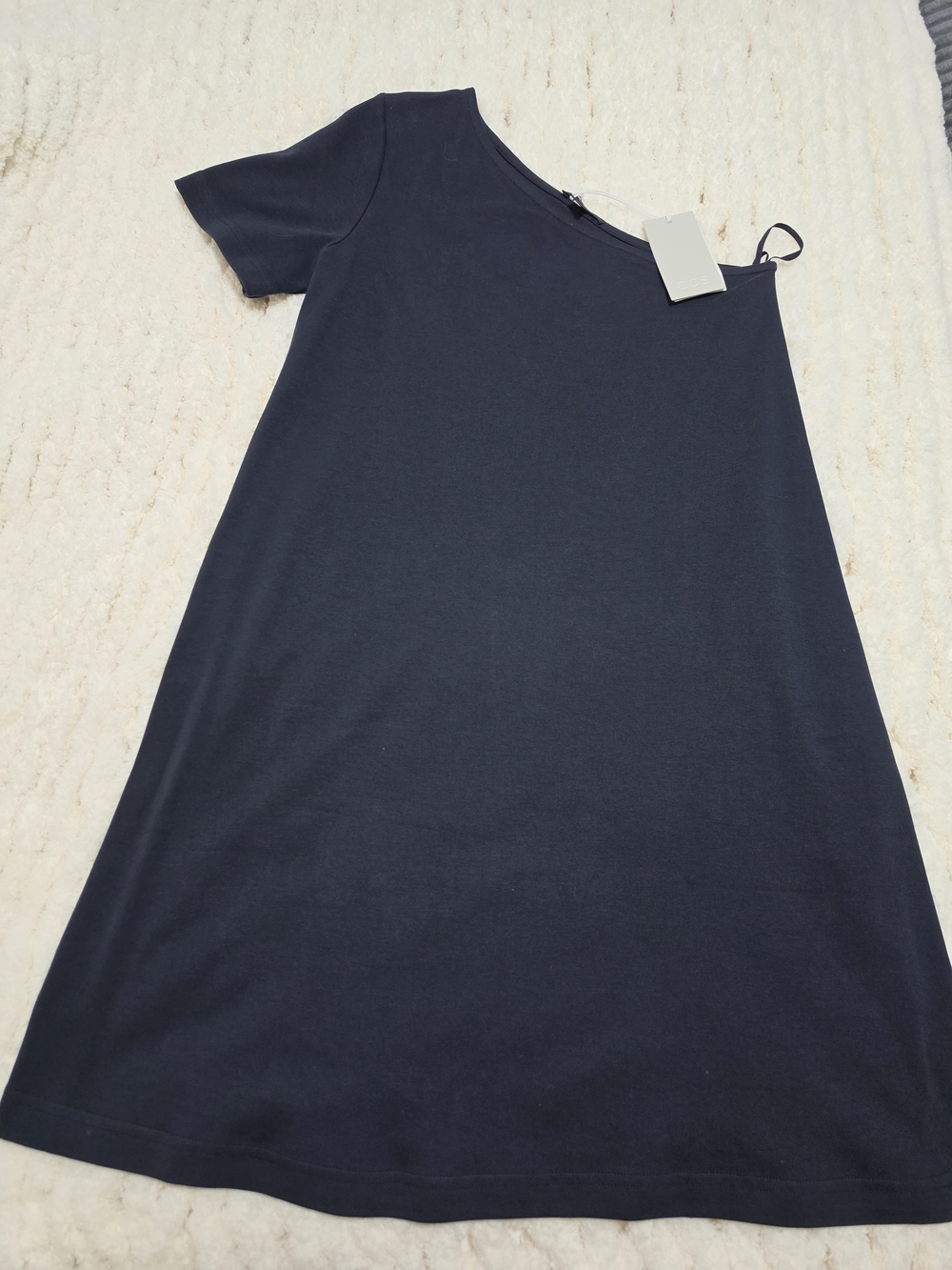 COS One-Shoulder T-shirt Dress in Navy Blue Size XS NWT